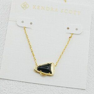 ✨Kendra Scott Black Stone Gold Cheer Necklace💙